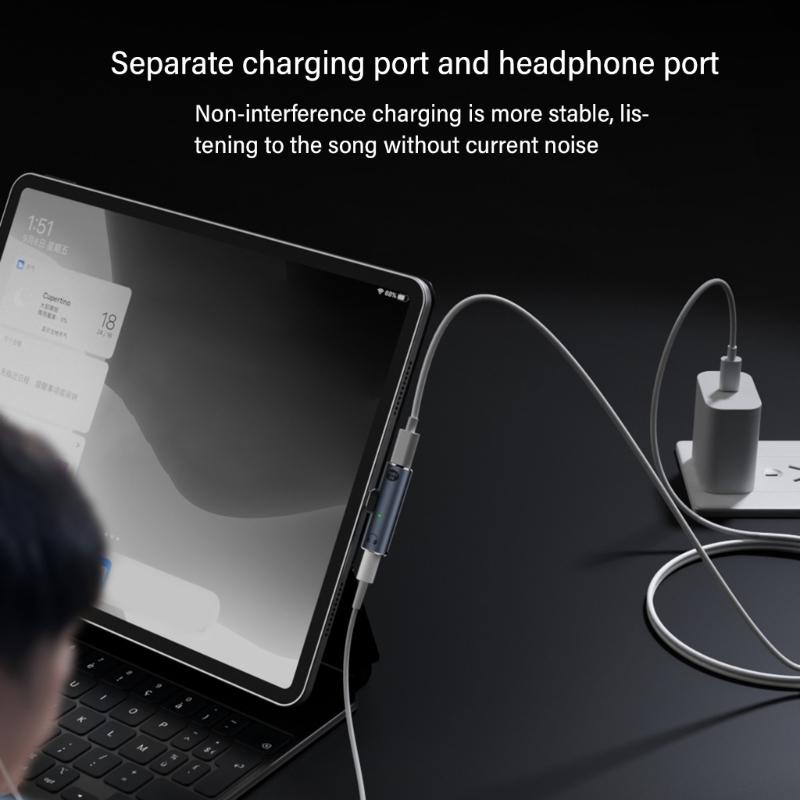 Easy Carry & Use Low Latency USB Type C To 3.5mm Radio Adapter, Portable Auxiliary Connector For Smartphones And Tablets