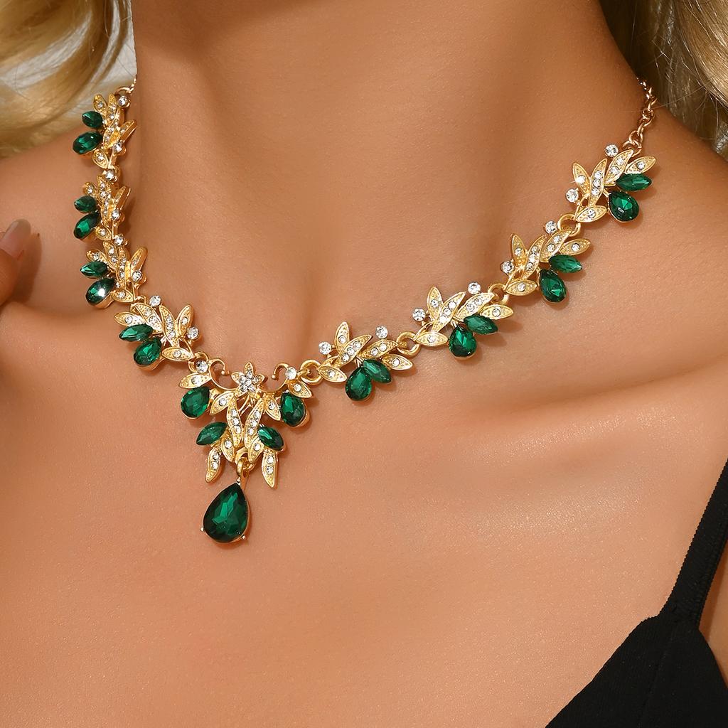 Cross Border Jewelry, Flower Collarbone Chain Accessories, Dress Accessories, Retro Fashion, Multi-color Jewelry
