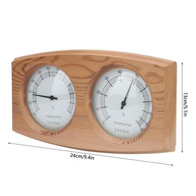 8 DOUBLE Sauna Meter, Cedarwood Sauna Hygrometer, Wide Measuring Range, Elegant Craftsmanship for Sauna Decoration