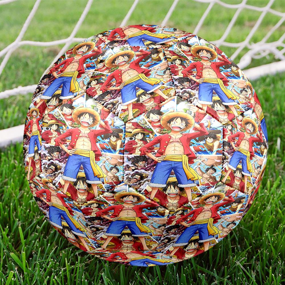 One Piece Print Size 5 Soccer Ball, Standard Match Football for Sports Game and Team Practice, Ideal Gift for Soccer Fans