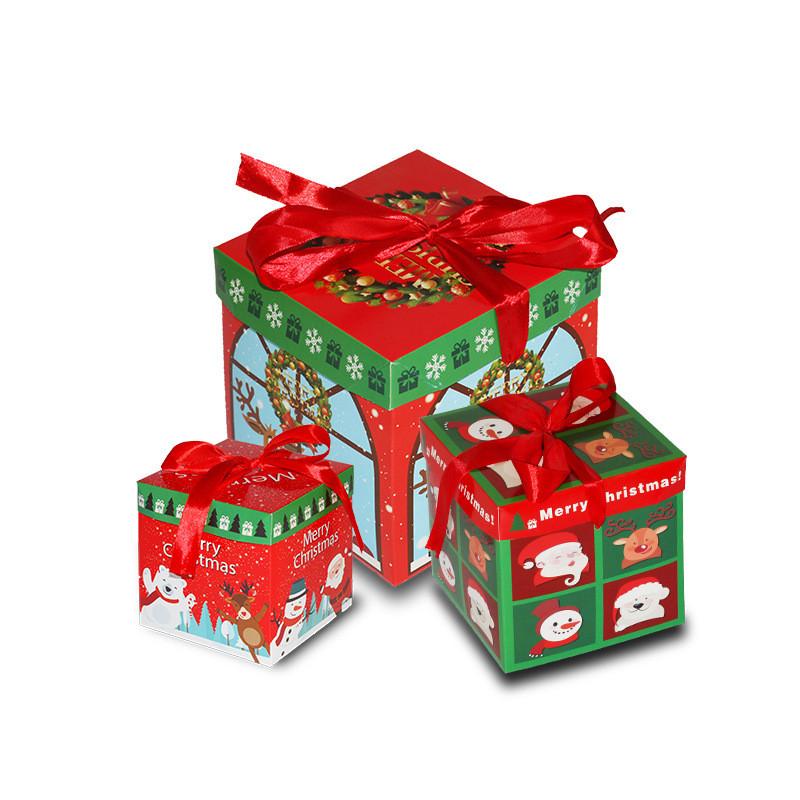 Delightful Three Piece Christmas Gift Box Set Featuring Cheerful Cartoon Design For Holidays