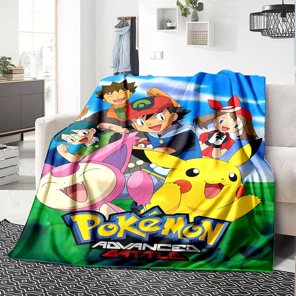 1pc Pokmon Adventure Begins Flannel Blanket,Ultra Soft Warm Plush Throw for Home Bedroom Bed Sofa Cover Camping Picnic gift Y72428