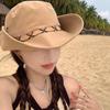 Solid Color Fisherman Hat for Men Women Summer Wide Brim Sunshade Outdoor Hiking Camping Cowboy Cap Unisex Dome Basin Hat