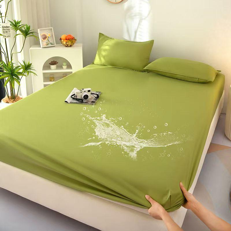 100% Waterproof Cotton Fitted Sheet with Elastic Bands Non Slip Adjustable Mattress Covers for Single Double King Queen Bed,150/180/200cm