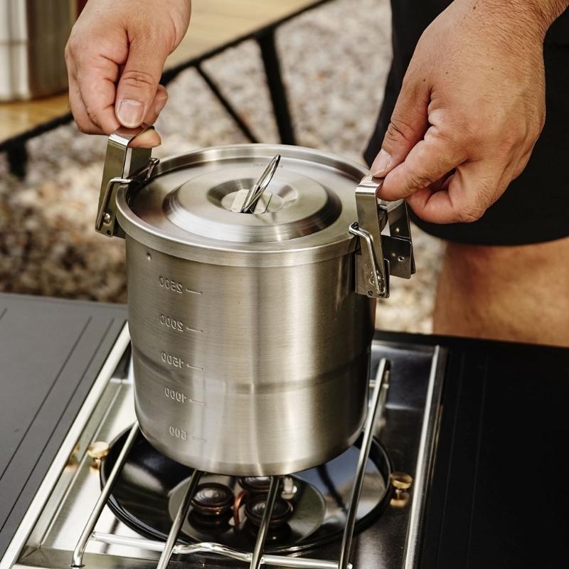Light weight Outdoor Cooking Stainless Steel Camping Pot Multifunctional For Campers And Adventurers
