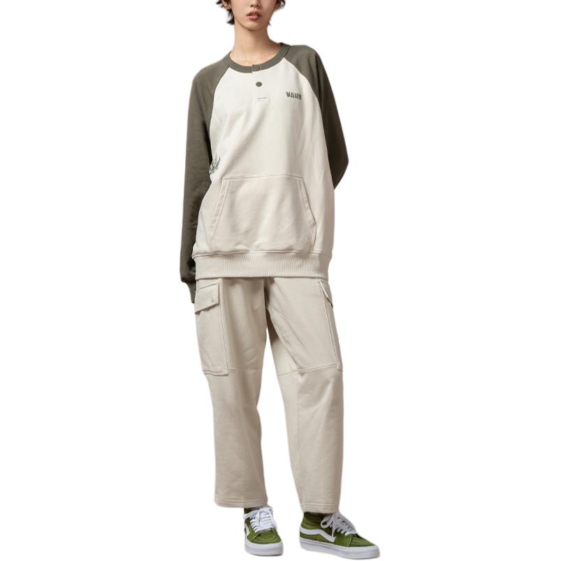 Vans Solid Color Lace-Up Knitted Straight Leg Casual Pants Unisex bottoms Oatmeal VN000FR72N1