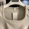 Square Collar Shoulder Short-sleeved T-shirt Women's Summer Slim-fitting and Thin Short Top