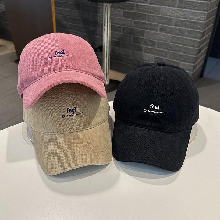 Han Style Alphabet Embroidered Cotton Baseball Cap With Sun Protection For Casual Wear