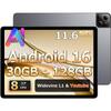 16 30GB 128GB ROM 512GB 1752x1280 Android 6000mAh BT Widevine L1 GMS Split AI Accessibility Parental Android Tablet11-inch 8-core CPU, RAM, +