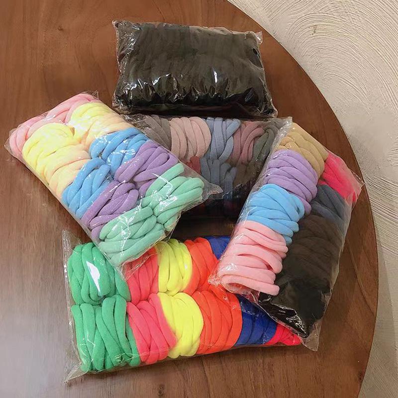 100 Stück/Set 1,57 Zoll Nylon Weiche Elastische Haargummis für Frauen Mädchen Pferdeschwanzhalter Haargummi Gummibänder Scrunchies Haaraccessoires
