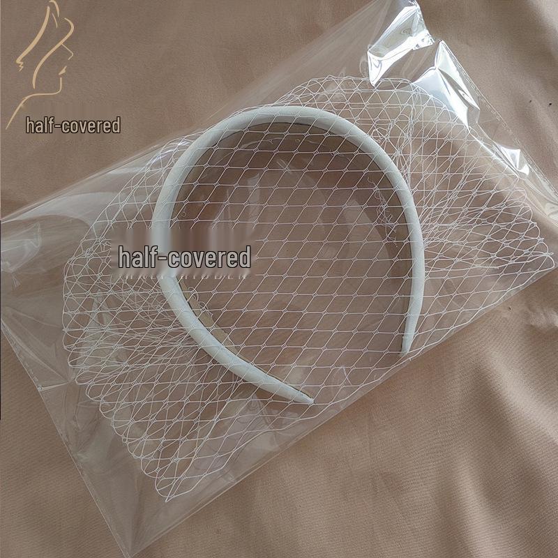 Elegancka Retro Perłowa Opaska z Welonem - Szerokie Białe Akcesorium do Włosów na Imprezy