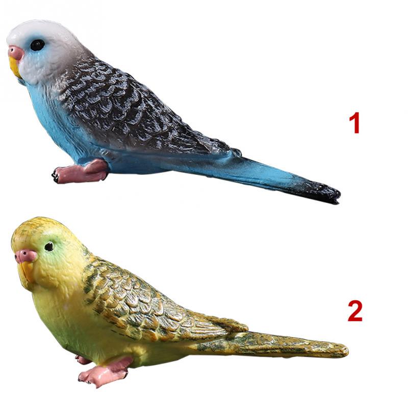 Simulation Mini Parrot Cute Bird Figurine Animal Home Decoration Miniature Garden Decoration