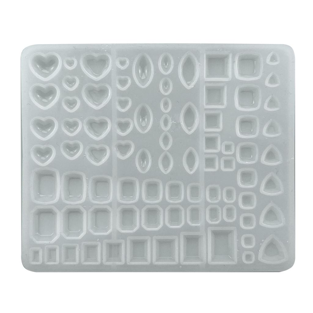 Assorted Diamond Shape Epoxy Mould Heart Square Crystal Pendant Resin Mould Ice Cubes Silicone Mold DIY-Jewelry Tool