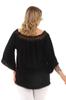 Women's Big Size Blouse Lace Collar Plus Size Blouse Black