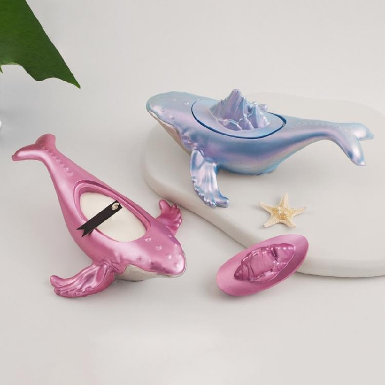 Multipurpose Silicone Resin Box Mold Large Jewelry Storage Containers with Lids Mould Whale Shape Candle Cup Making Mold