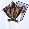 Women S Vintage Paisley Printed Satin Square Neck Scarf