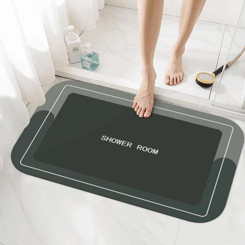 Diatom Mud Absorbent Floor Mat, Bathroom Light Luxury Floor Mat, Bathroom Toilet Anti Slip Quick Drying Floor Mat
