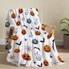 1PC Halloween Throw Blanket Cute Ghost reading Pumpkin Skull Thin Blanket Gifts for Couch Bed Car Home Camping all season use