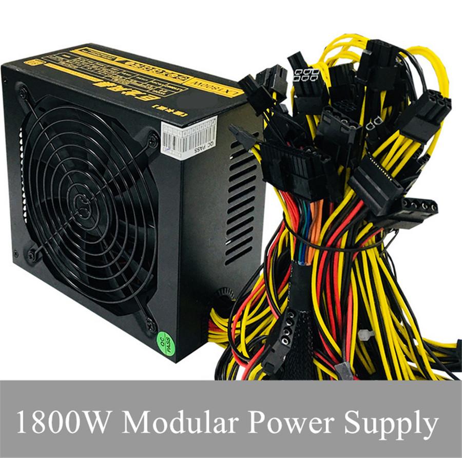 1800W Mining Modular Power Supply For Coin Mining Eight Graphic Cards