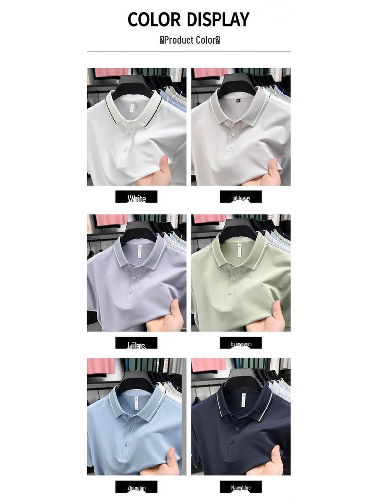 PLAYBOY Men's Summer Silk Blend Polo T-Shirt