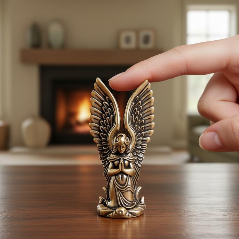 1pc Goddess Angel Figure Home Decor Guardian Angel Statue Decoration Retro Home Decor Desktop Tea Pet Craftwork Bronze Ornament