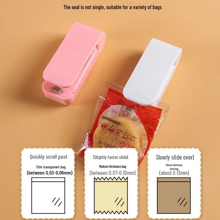 Mini užkandžių sandarinimo mašina: Buitinis plastikinių maišelių sandariklis maisto laikymui