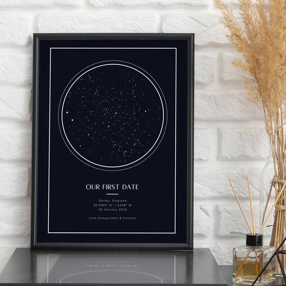 

Индивидуальная стартовая карта Ночь, когда вы родились Персонализированный свадебный подарок Искусство Настенная живопись Печать на холсте Картина на холсте Постер Картины Гостиная 21x30cm No Framed