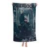 Classic Movie Sherlock Beach Towel Cartoon Cute Summer Kids Bath Pool Beach Towel Microfiber Absorbent for Swimming Travel