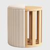 Luxury PU Leather Round Makeup Stool Nordic Style Storage Chair Elegant Sofa Stool for Bedroom Dressing Table