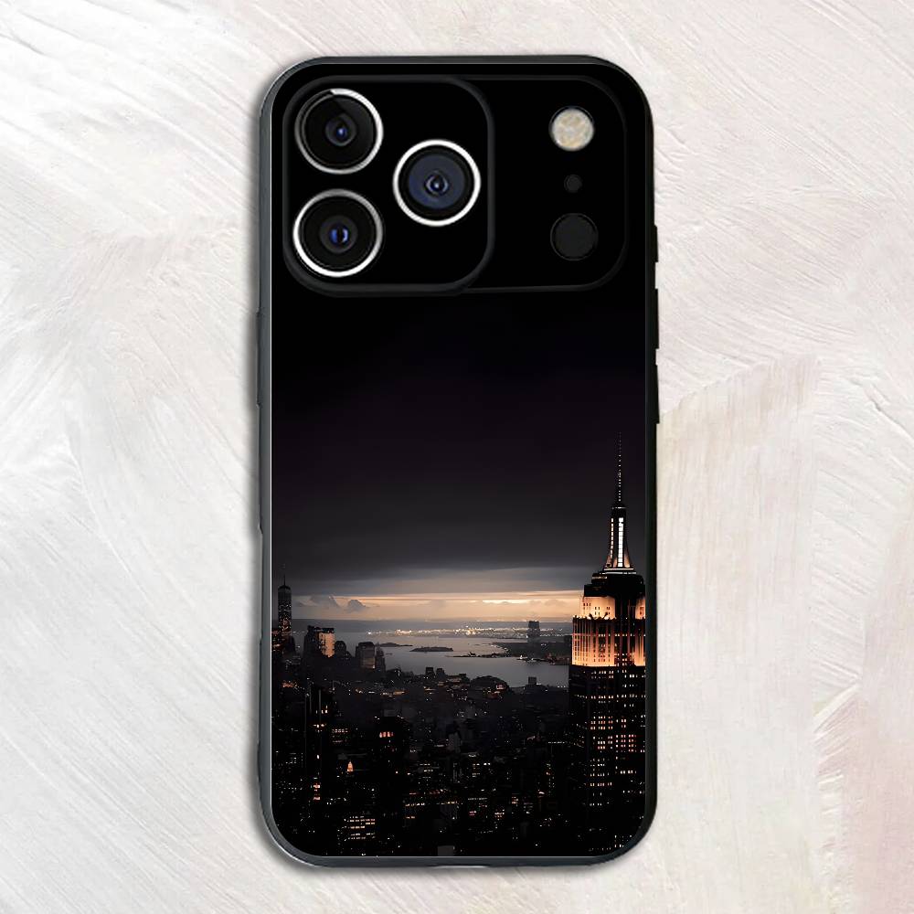 Nice Day Postcard Black Phone Case For IPhone 17 16 15 14 13 12 13 12 11 Pro Max Plus XS XR Silicone Soft Back Cover