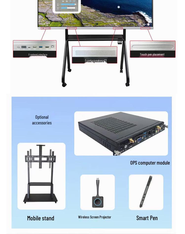 Interactive Touchscreen Electronic Whiteboard for Conference & Teaching (Available in 55/65/75/86/100 inches)