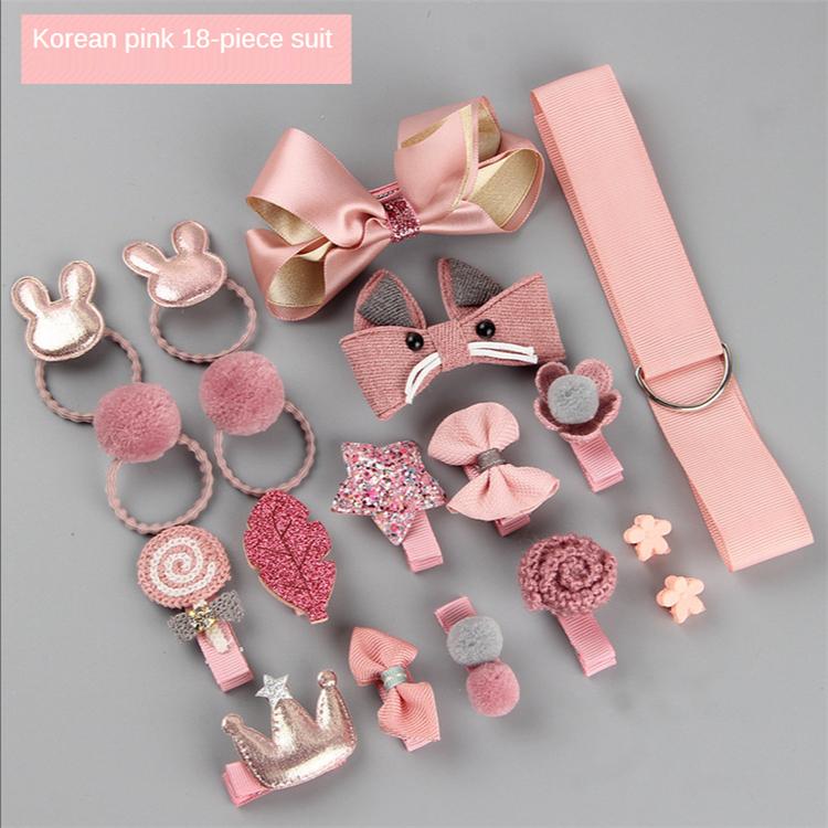 Hair Clip Set Cute Hair Accessories Girl Cartoon Headwear Bow Flower Animal Hairpin Hair Ring Kids Accessories