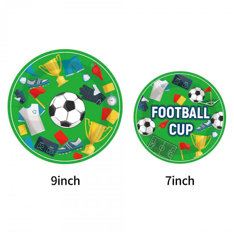 World Cup Party Decorations Set, Disposable Paper Plates Cups Banner Tablecloth, Soccer Theme Birthday Party Supplies