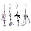 4Pcs Fashion Cute Bowknot Star Hanging Pendant Phone Strap Y2K Bag Decoration