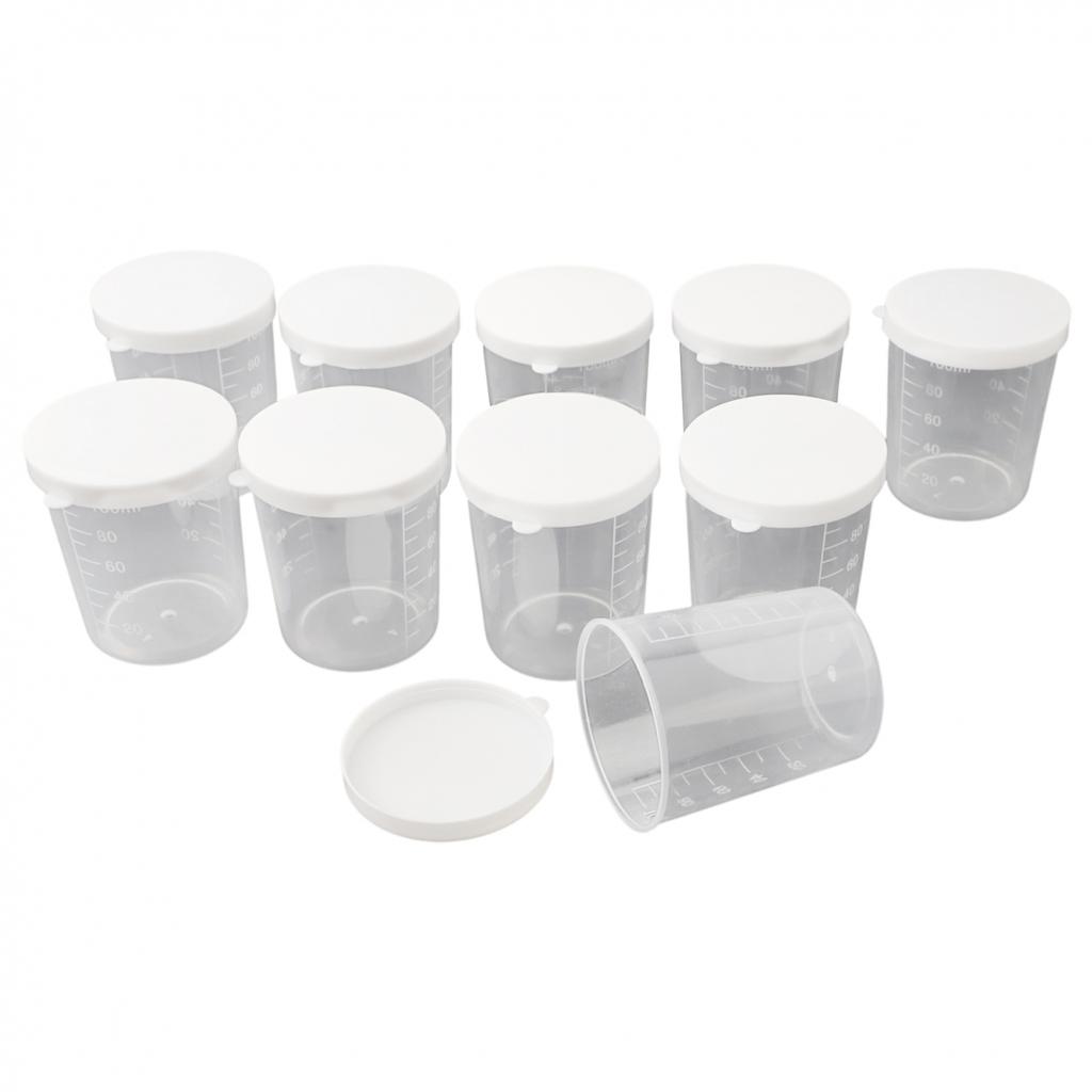10x100ML Plastic Liquid Measuring Cup Glue Resin Mixing Tool Kitchen Accessories