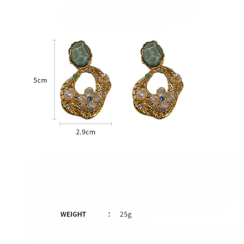 GemChic Women's Earrings Square Embed Zircon Flower Hollow Ear Stud Needle Earrings Exquisite Drop Earrings Birthday Christmas Jewelry Gift