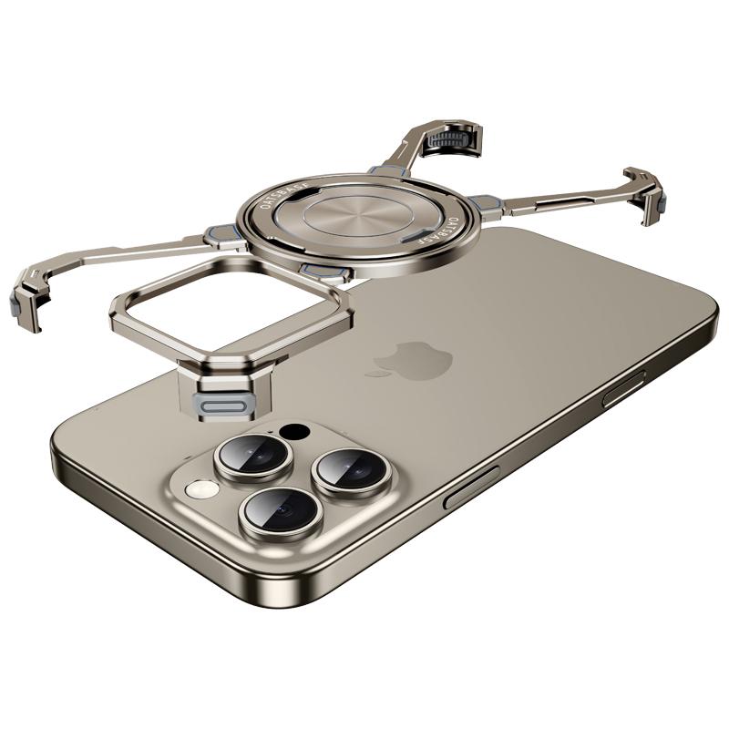 Husă Protectoare Fără Ramă din Aluminiu, Pentru iPhone 14 1615 Pro Max cu Încărcare Wireless MagSafe, Suport Rotativ 360° Husă Simplă pentru Telefon