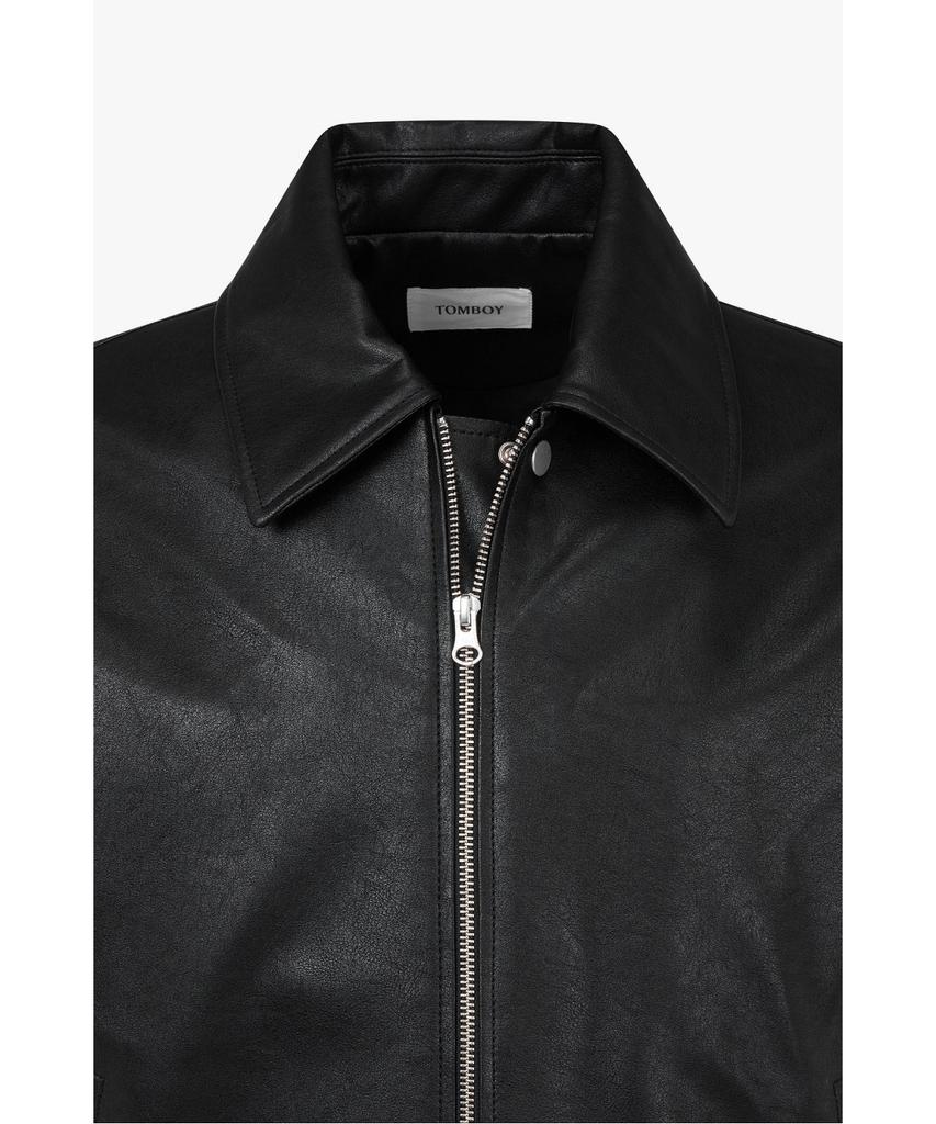 Studio Tomboy [Men] Synthetic Leather Zip-Up Jumper _Black_91M6361831