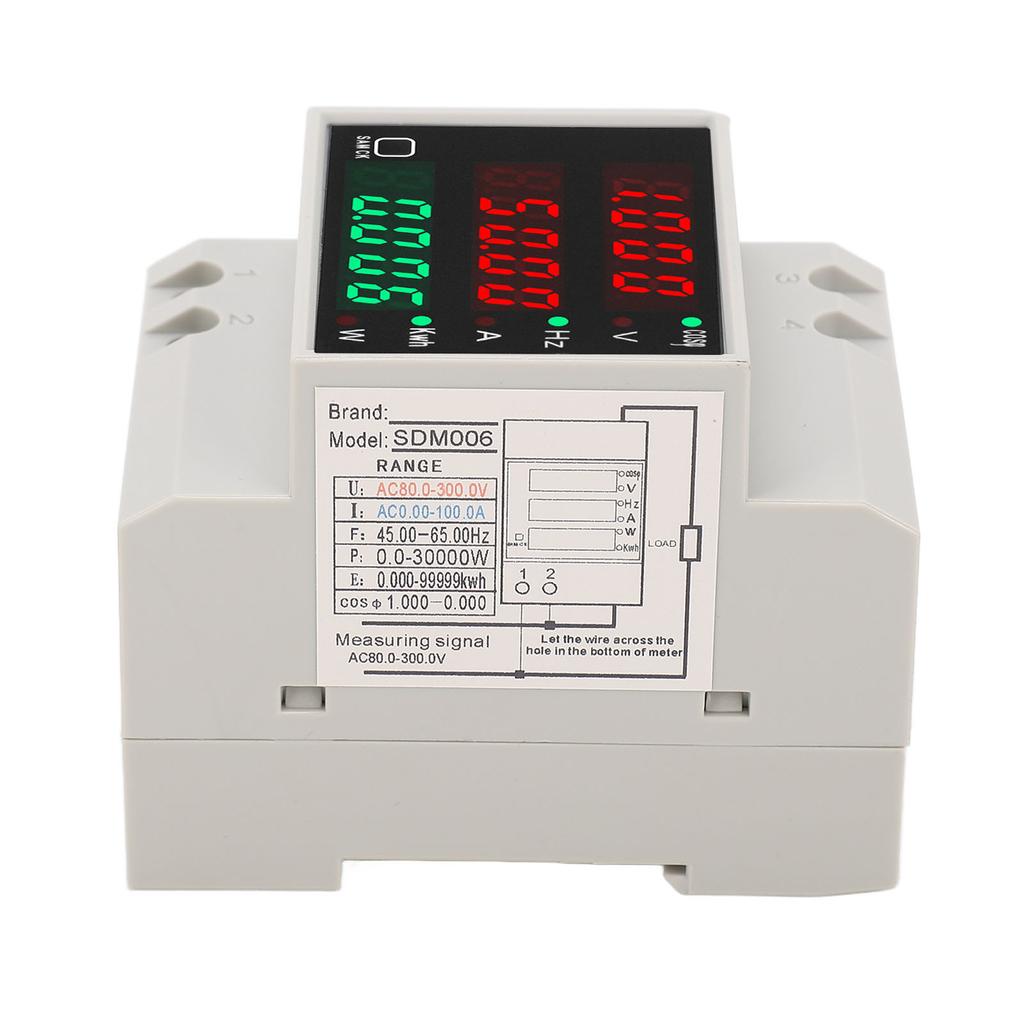 Digital Power Meter Energy Monitor Voltage Current Power Frequency Tester AC 80‑300V 0‑100A