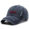 Hole washed denim soft top old retro face cap women's fashion personalized street sunscreen baseball cap