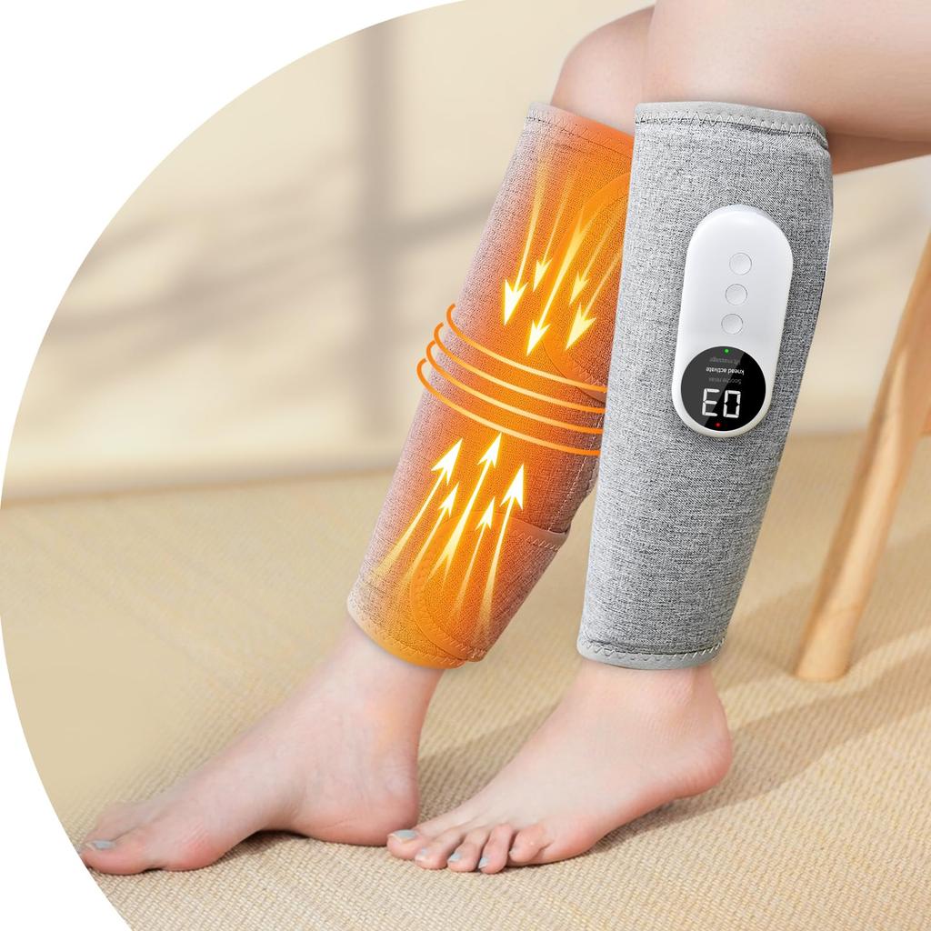 Munyday Calf Care Latest Heat Calf Air Leg Thigh and Foot Air Pressure Cordless USB 3 3 Intensity 3 Temperature Adjustable Easy Suitable for Seated