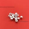 Sterling Silver 999 Pure Geometric 3D Sugar Cube Spacer Bead for DIY Jewelry.