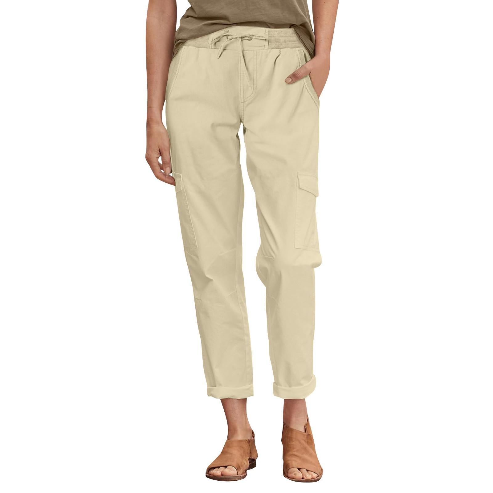 Комбинезоны с высокой талией и широкими манжетами на шнурке Узкие повседневные брюки — фото 5