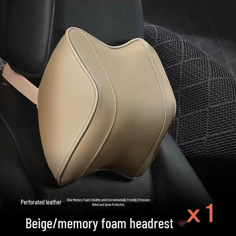Car Headrest & Neck Support: Memory Foam Lumbar Pillows Pair for Seats, Backrests, and More Standard