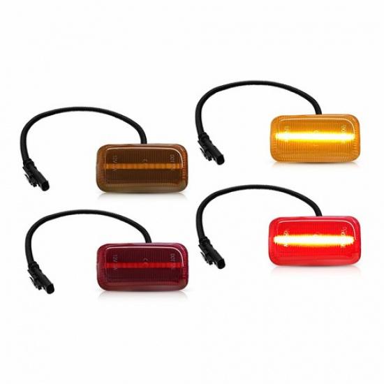 4Pcs Amber/Red Len LED Side Marker Lights Lamps For 2015- Chevy Silverado