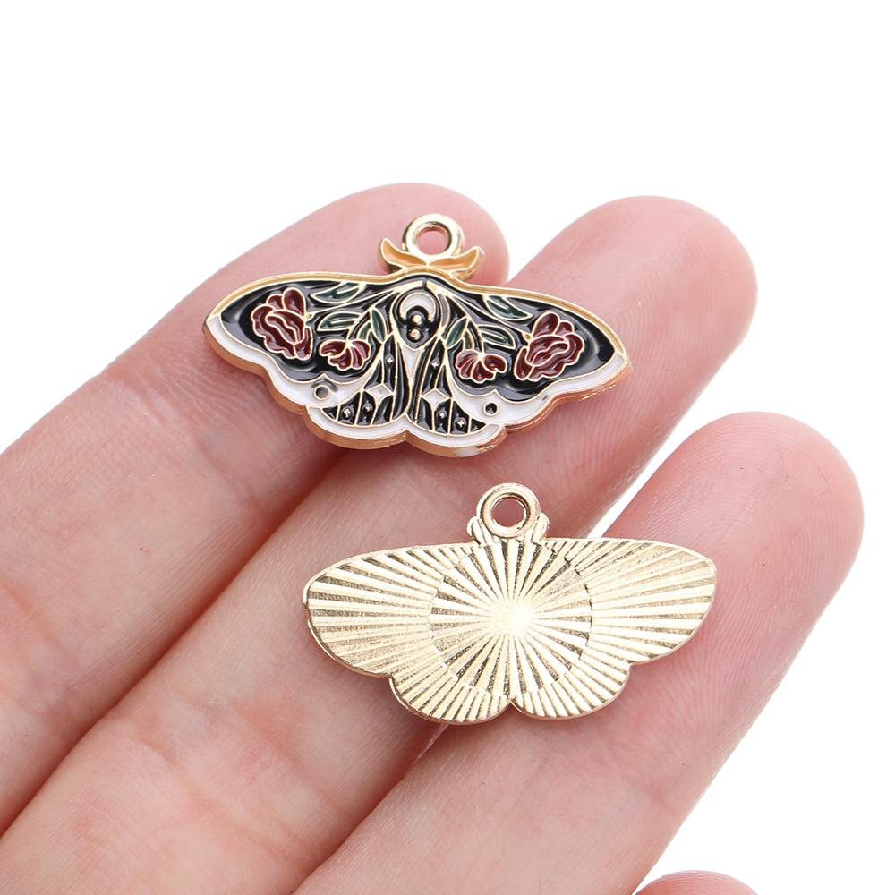 10pcs Enamel Butterfly Alloy Pendants Colorful Dropping Oil Necklace Charms For DIY Jewelry Bracelet Earrings Making Findings