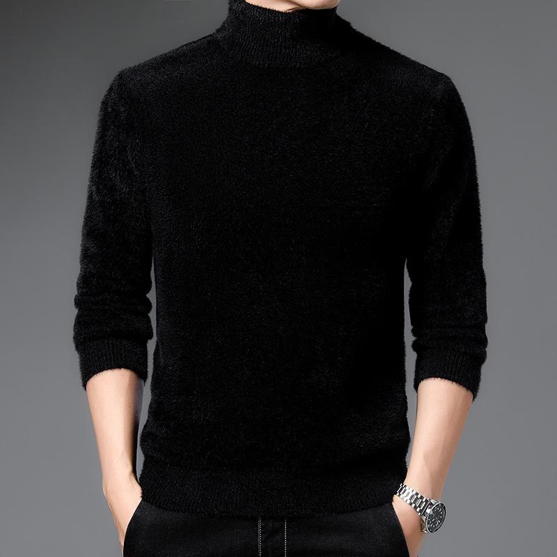 Herren Winter Nerz Kaschmir Rollkragenpullover - Dick, Weich, Modischer Strickpullover