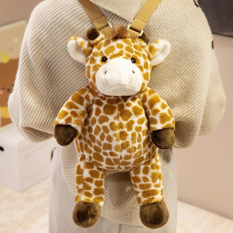 Plüschtier-Rucksack für Kinder, Mädchen und Jungen, niedlicher Löwe, Giraffe, Schaf, mit PP-Baumwollfüllung