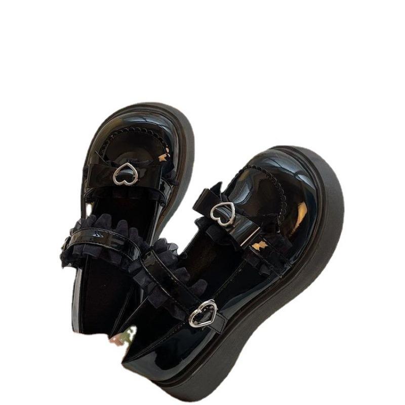 Jarní JK zvýšené dámské boty roztomilé princeznovské loli malé kožené boty platforma Mary Jane student