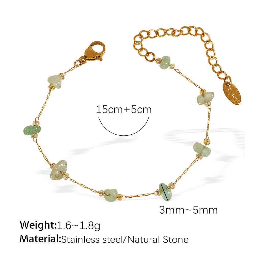 Colorful gravel boho style necklace bracelet irregular jewelry set for women